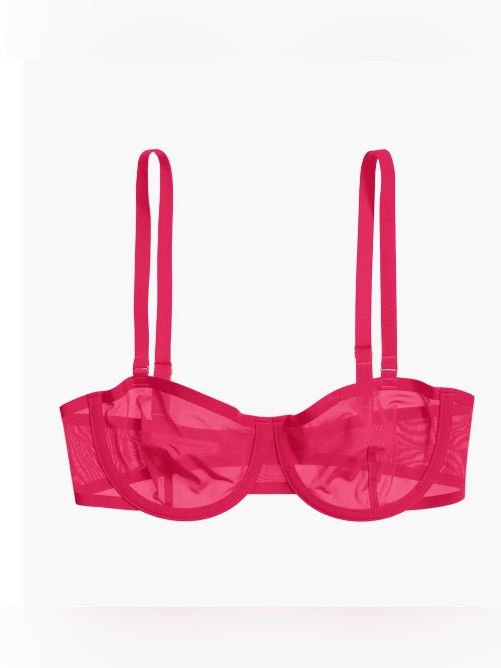 CUUP The Balconette Mesh Pink Bra , size 34D